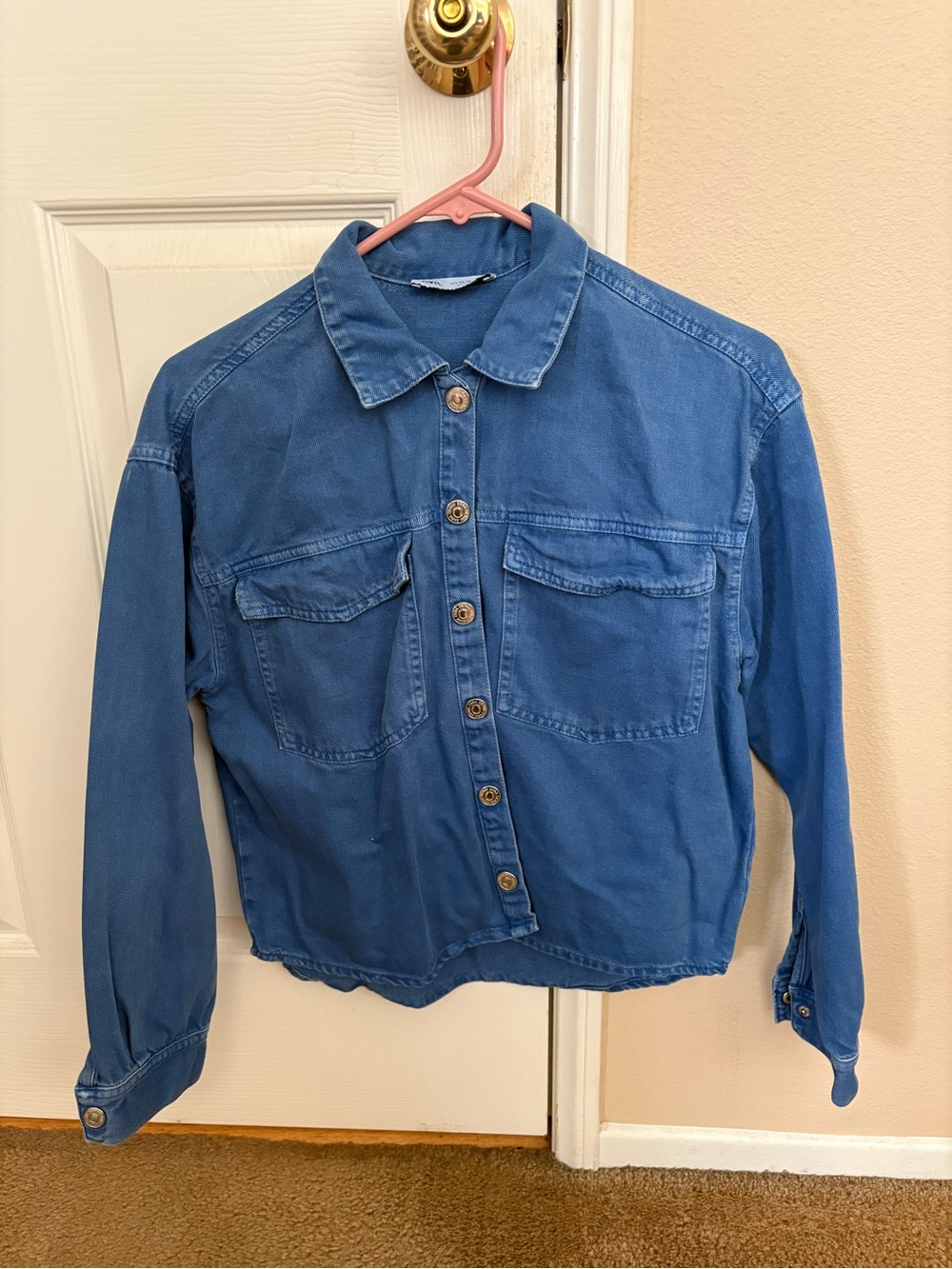 Zara Blue Denim Button-Up Jacket for Kids